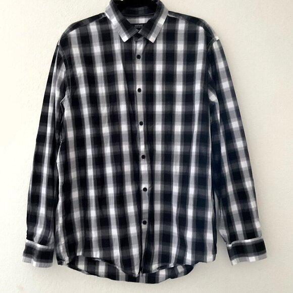 ALFANIPLAID BUTTON DOWN SHIRT LIKE NEW - Picture 1 of 9
